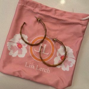 Lisi Lerch Skinny Bamboo Hoop, Gold Colored Brass, Dust bag included